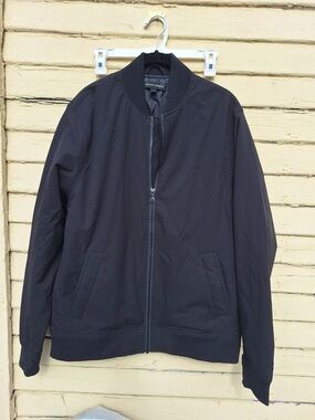 Banana republic Black Bomber Jacket - Classic Lightweight Zip-Up